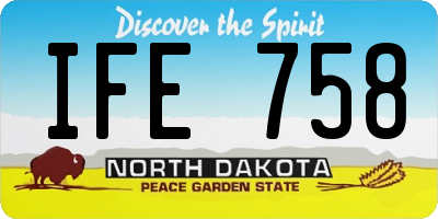 ND license plate IFE758