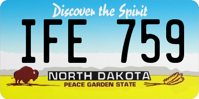 ND license plate IFE759