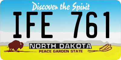 ND license plate IFE761