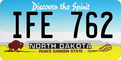 ND license plate IFE762