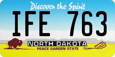 ND license plate IFE763