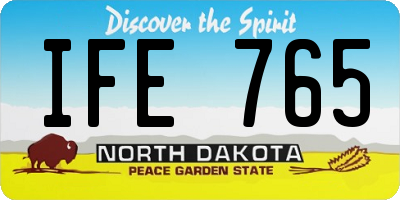 ND license plate IFE765