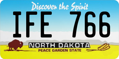 ND license plate IFE766