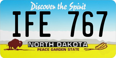 ND license plate IFE767