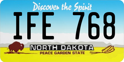 ND license plate IFE768