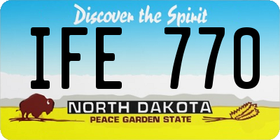 ND license plate IFE770