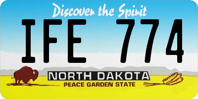 ND license plate IFE774