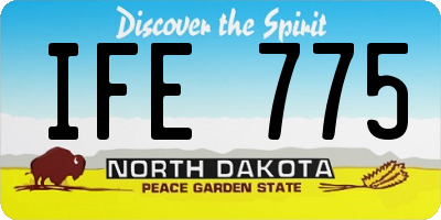 ND license plate IFE775