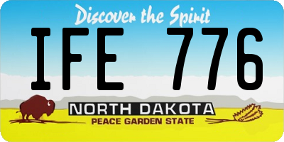 ND license plate IFE776