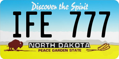 ND license plate IFE777