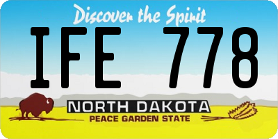ND license plate IFE778
