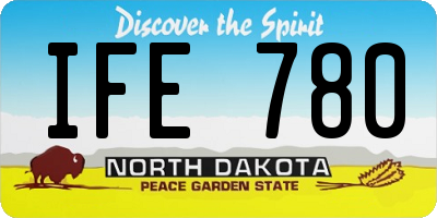 ND license plate IFE780