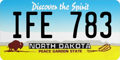 ND license plate IFE783