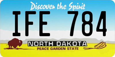 ND license plate IFE784