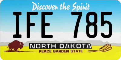 ND license plate IFE785