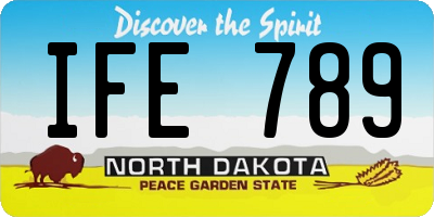 ND license plate IFE789