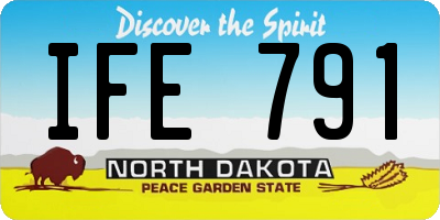 ND license plate IFE791