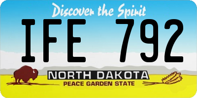 ND license plate IFE792