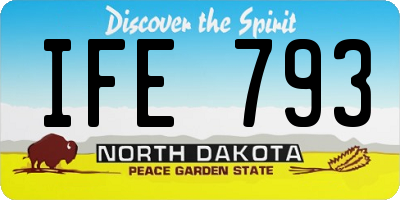 ND license plate IFE793