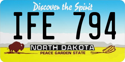 ND license plate IFE794