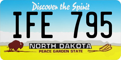 ND license plate IFE795