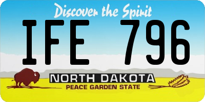 ND license plate IFE796