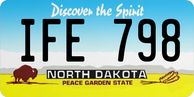 ND license plate IFE798