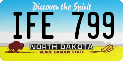 ND license plate IFE799