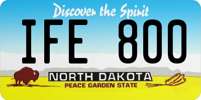 ND license plate IFE800