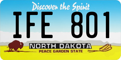 ND license plate IFE801