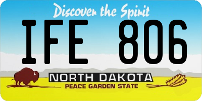 ND license plate IFE806