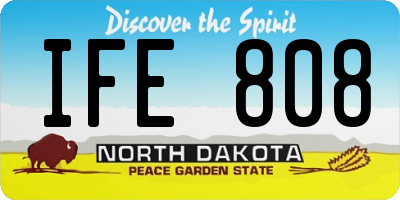 ND license plate IFE808