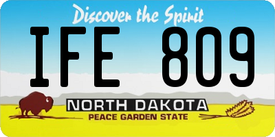 ND license plate IFE809