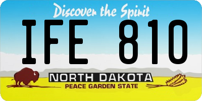 ND license plate IFE810