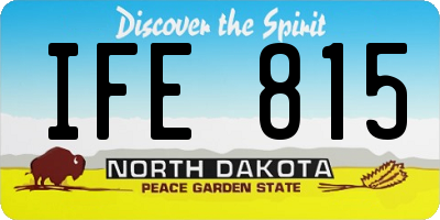 ND license plate IFE815