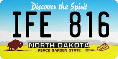 ND license plate IFE816