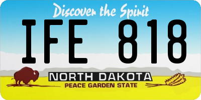 ND license plate IFE818