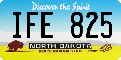 ND license plate IFE825