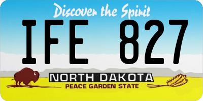 ND license plate IFE827