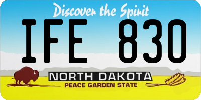 ND license plate IFE830
