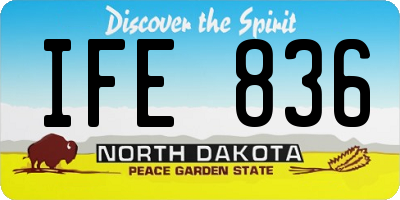 ND license plate IFE836