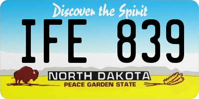 ND license plate IFE839