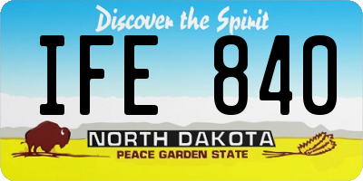 ND license plate IFE840