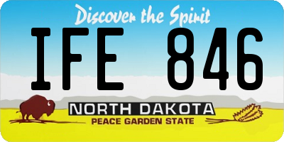 ND license plate IFE846