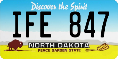 ND license plate IFE847