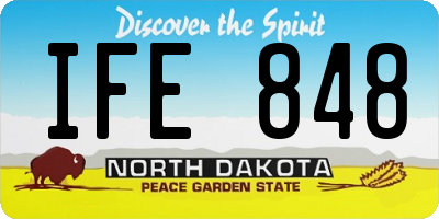 ND license plate IFE848