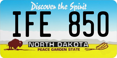 ND license plate IFE850