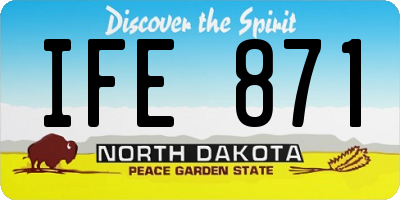 ND license plate IFE871