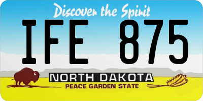 ND license plate IFE875