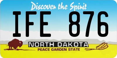 ND license plate IFE876